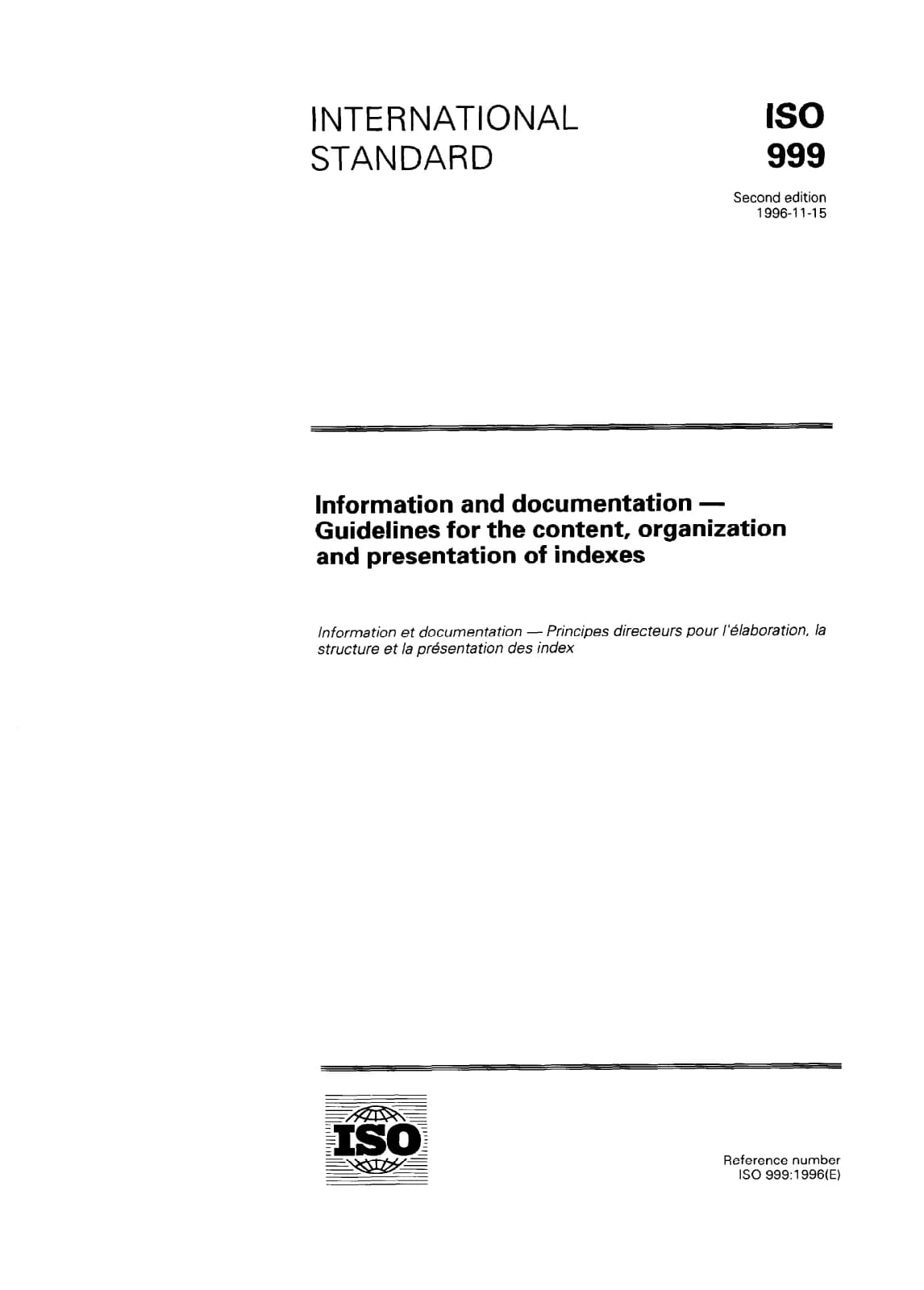 Первая страница стандарта ISO 999:1996