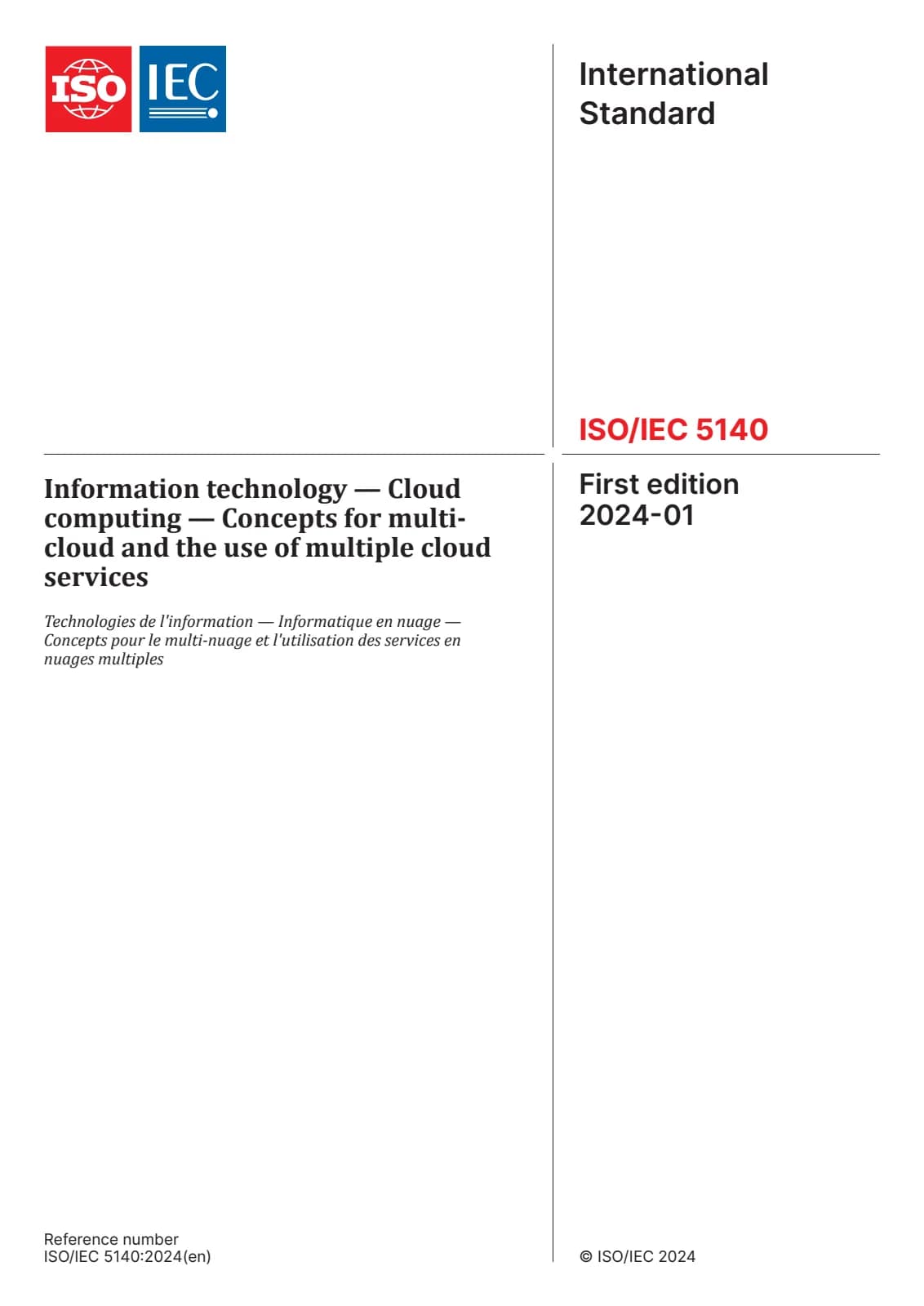 Первая страница стандарта ISO/IEC 5140:2024