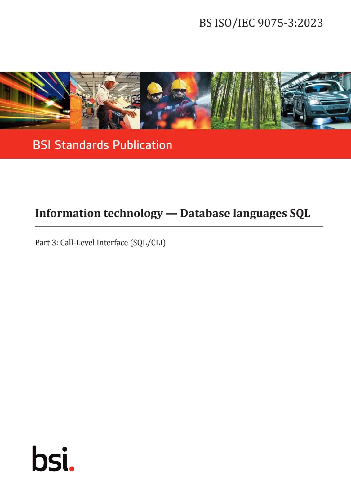 Первая страница стандарта BS ISO/IEC 9075-3:2023
