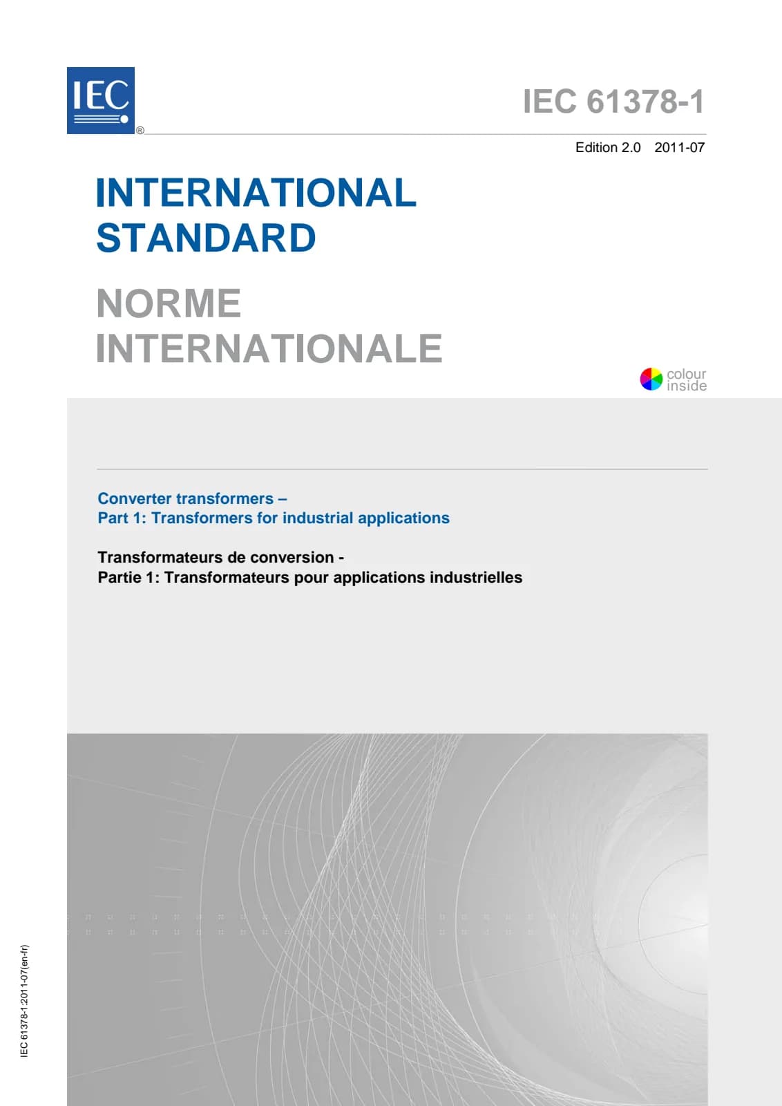 Первая страница стандарта IEC 61378-1:2011