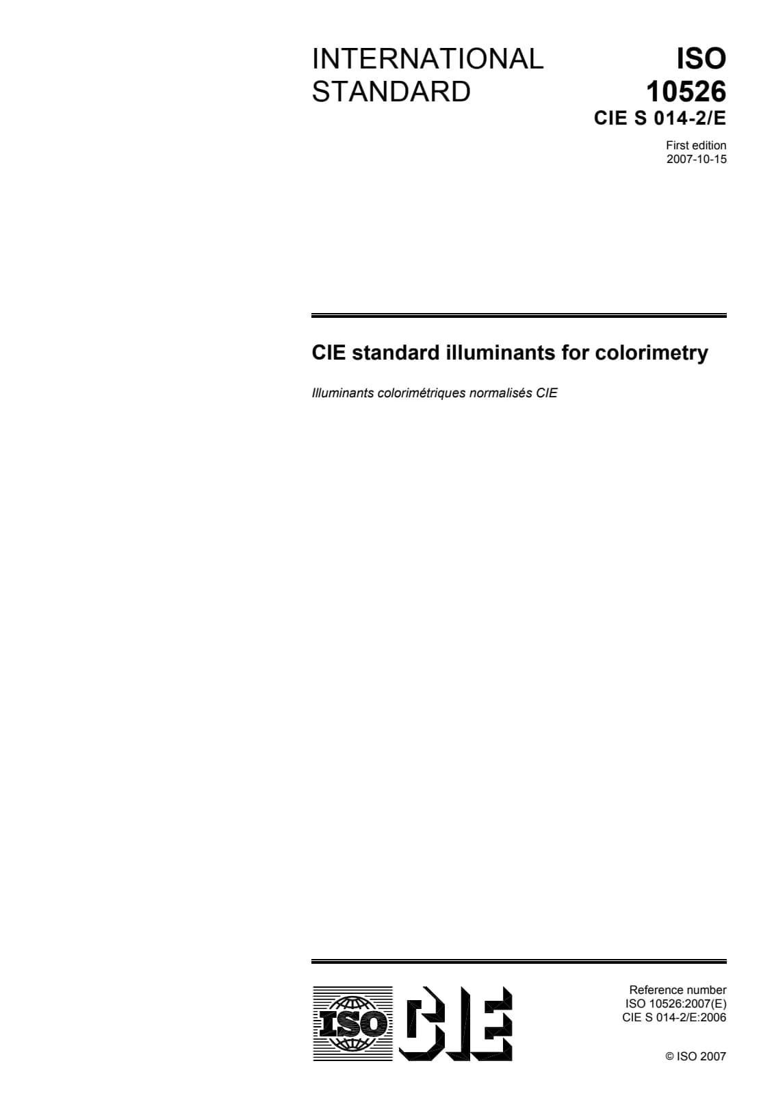 Первая страница стандарта ISO 10526:2007