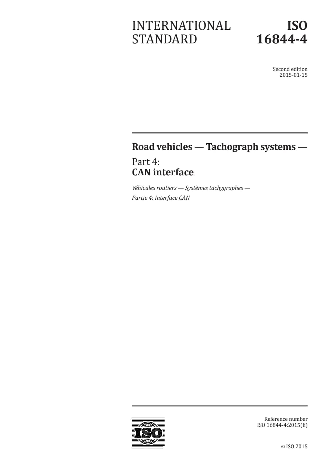 Первая страница стандарта ISO 16844-4:2015