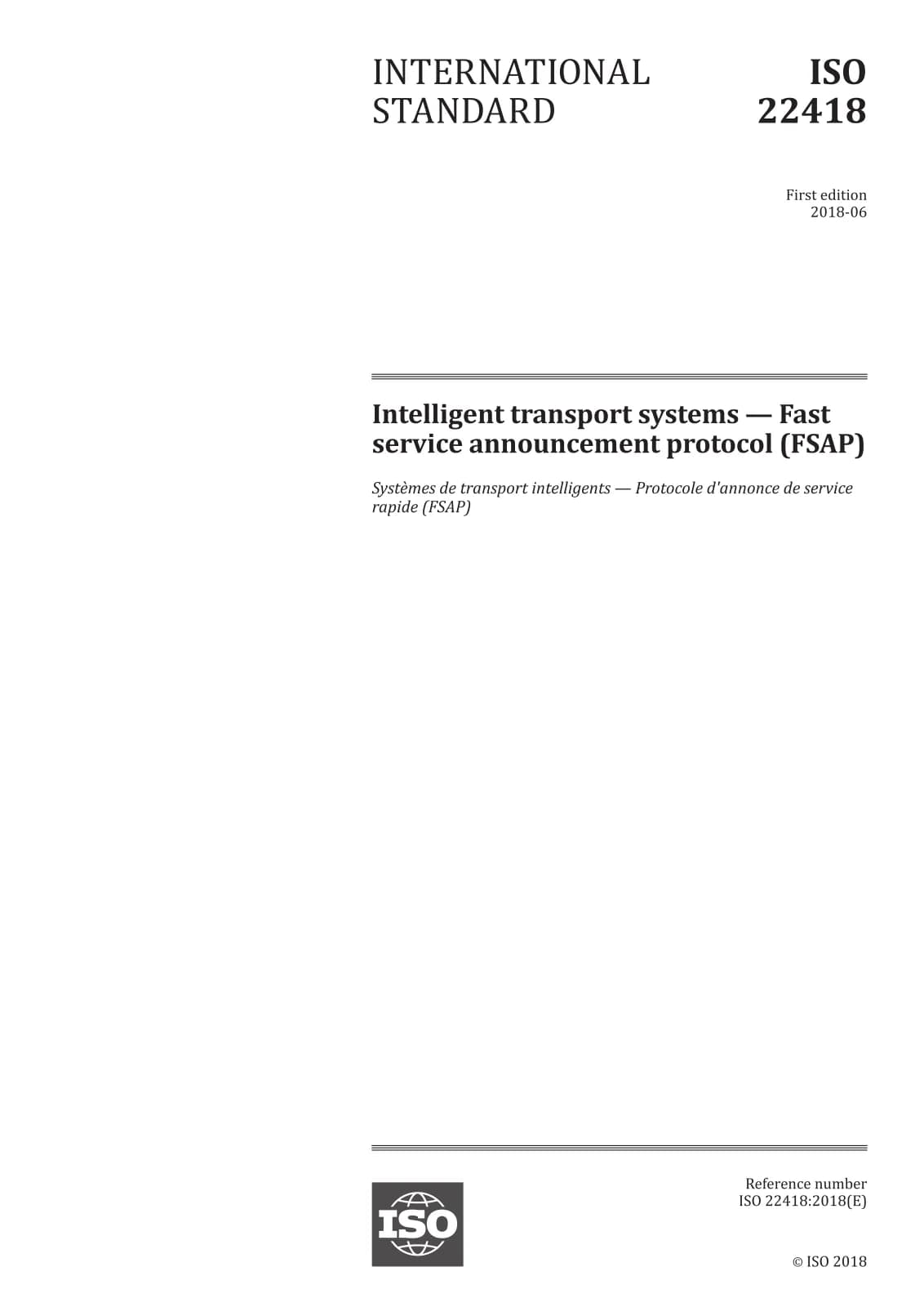 Первая страница стандарта ISO 22418:2018