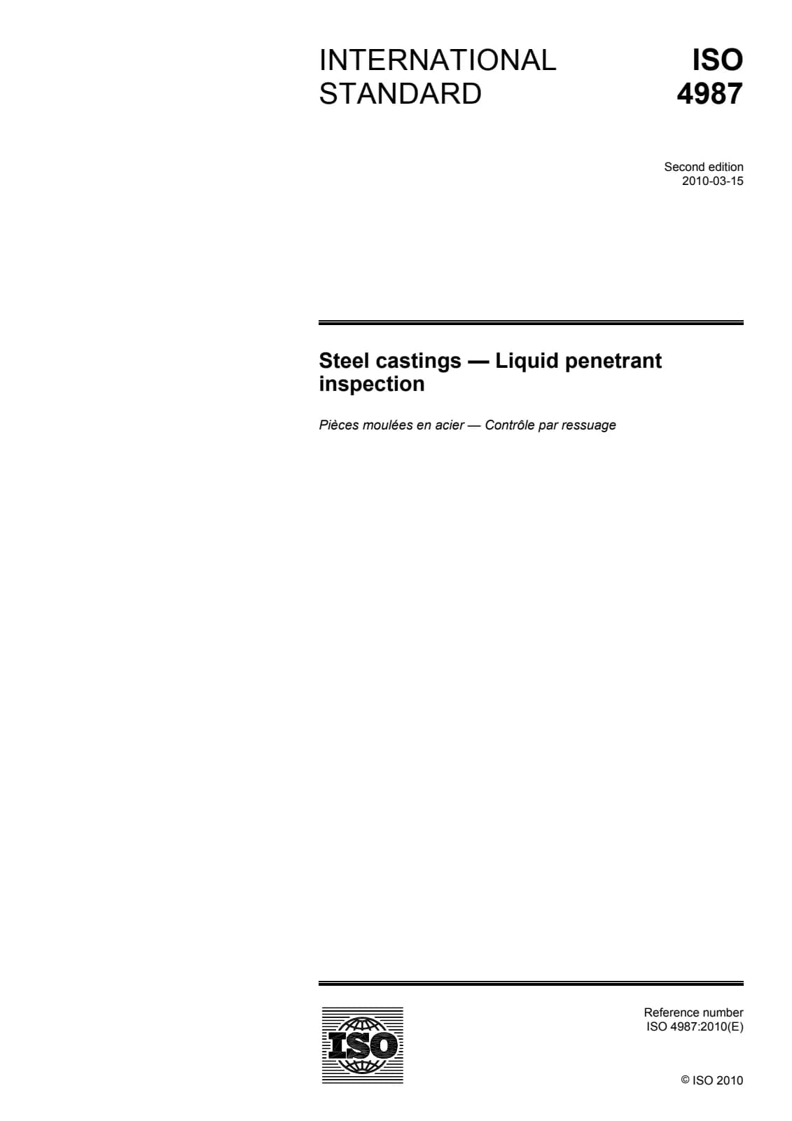 Первая страница стандарта ISO 4987:2010